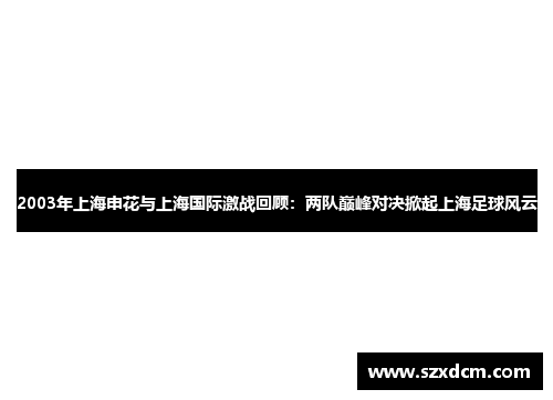 2003年上海申花与上海国际激战回顾：两队巅峰对决掀起上海足球风云